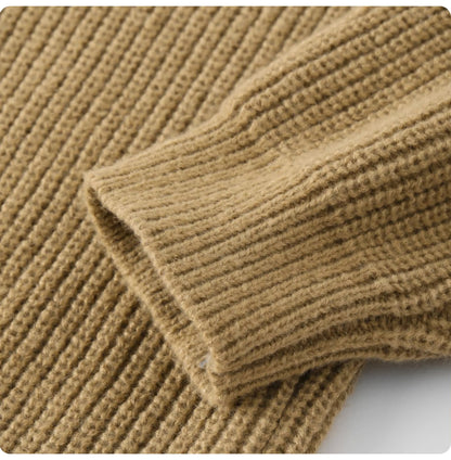 Chunky Rib Button Polo Sweater