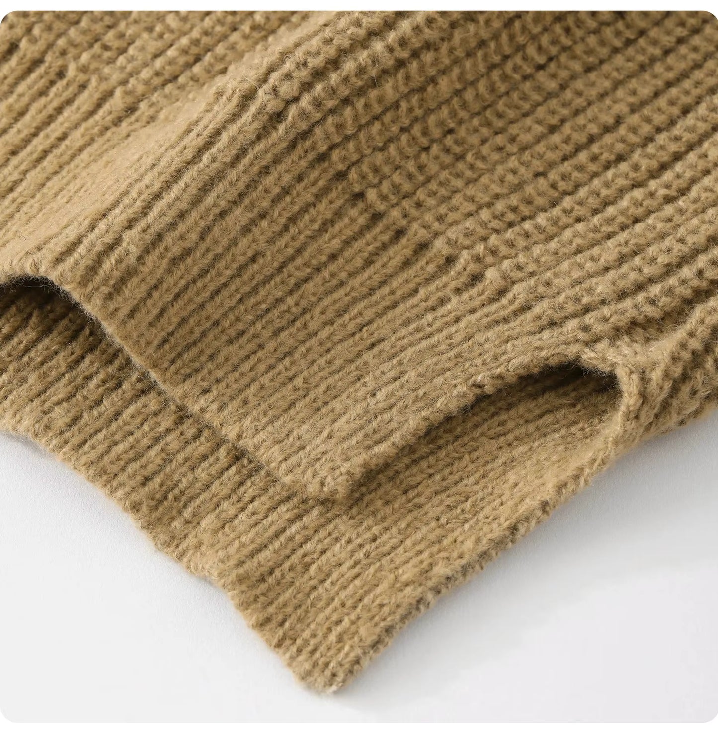 Chunky Rib Button Polo Sweater