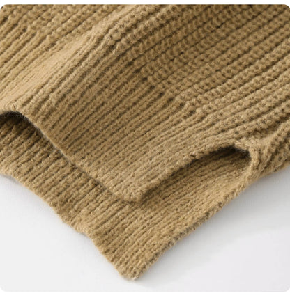 Chunky Rib Button Polo Sweater